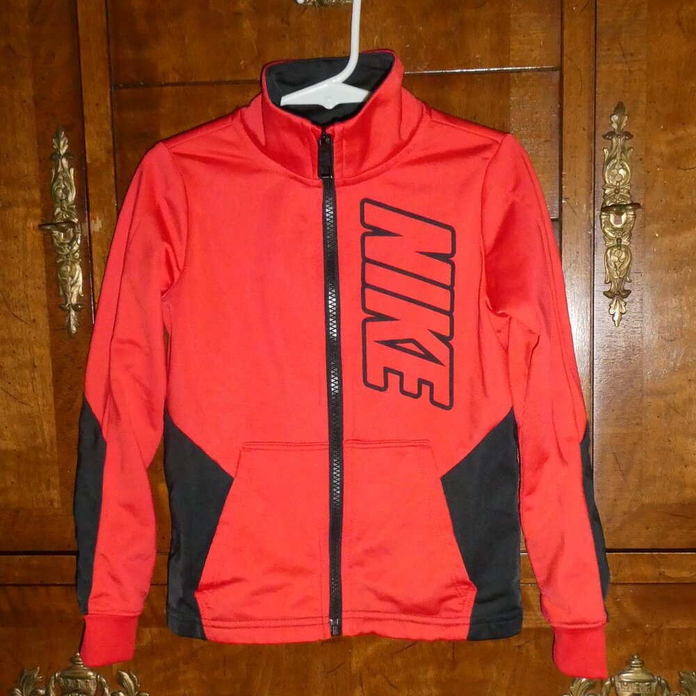 Nike Boys Red / Black Full Zip Track Jacket Size 4 XS